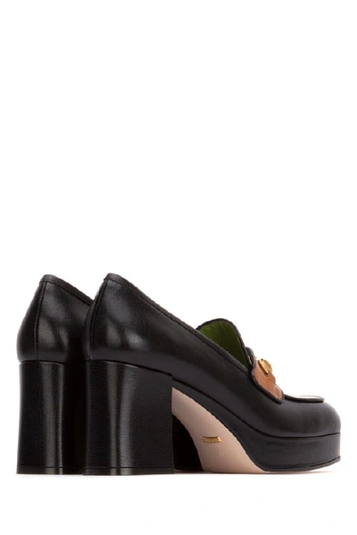 Shop Gucci Horsebit Platform Loafers In Black