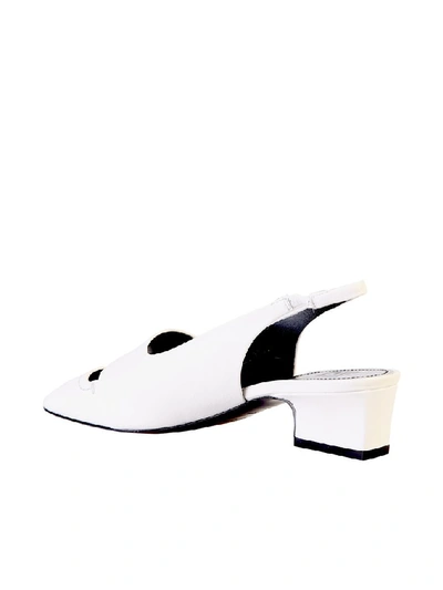 Shop Givenchy Logo Plaque Slingback Pumps In White