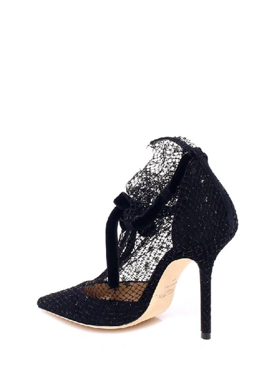 Shop Jimmy Choo Fira 100 Mesh Detailed Pumps In Black