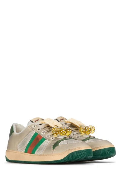 Shop Gucci Screener Embellished Sneakers In Multi