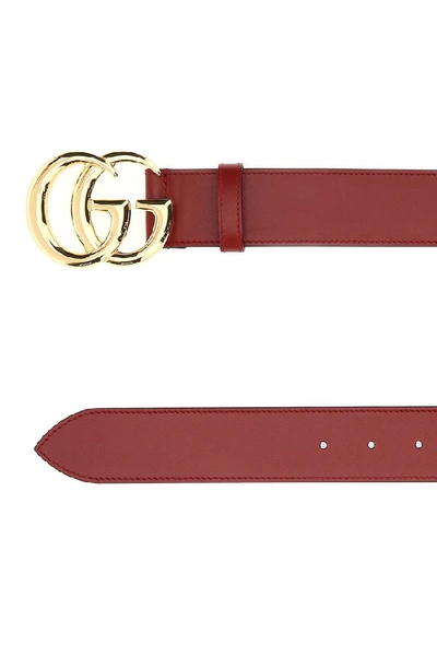 Shop Gucci Gg Buckle Belt In Red