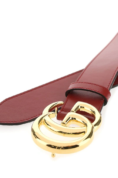 Shop Gucci Gg Buckle Belt In Red