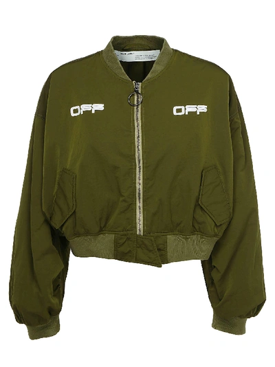 Shop Off-white Bomber In Military Green