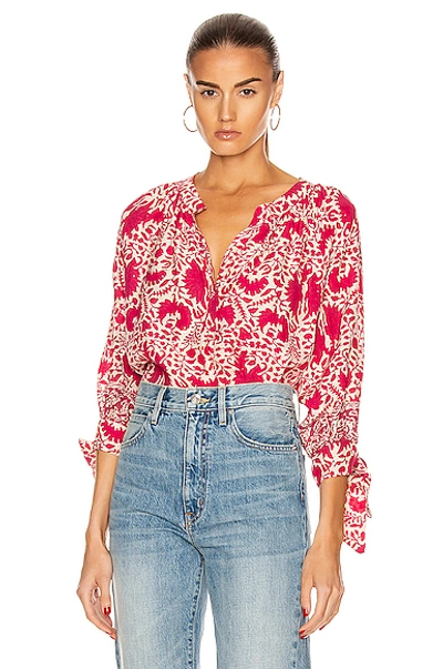 Shop Natalie Martin Renata Shirt In Wing Print Bougainvillea Pink