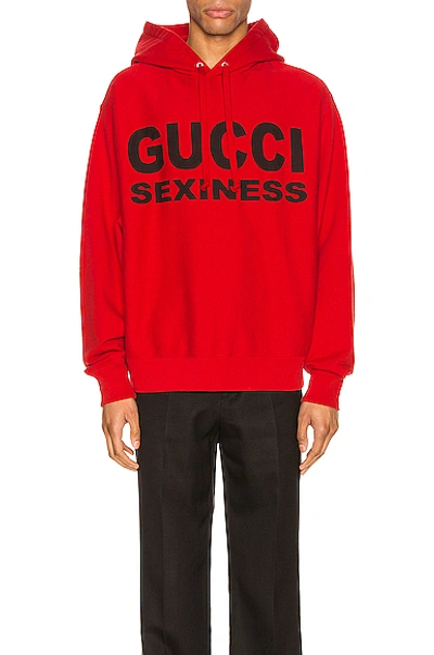 Shop Gucci Pullover Hoodie In Red & Black