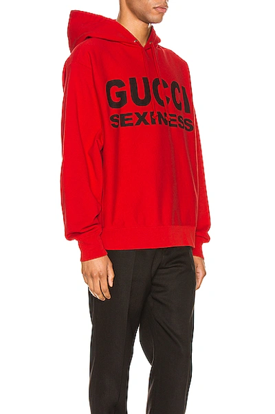 Shop Gucci Pullover Hoodie In Red & Black
