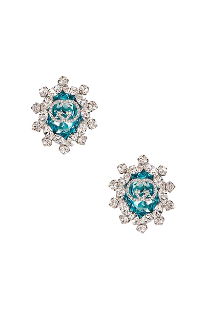 Shop Gucci Colored Crystal Earrings In Green