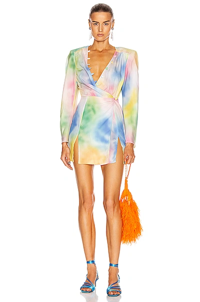Shop Attico Lauren Mini Dress In Pastel Multicolor