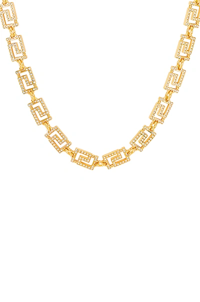 Shop Versace Necklace In Crystal & Hot Gold