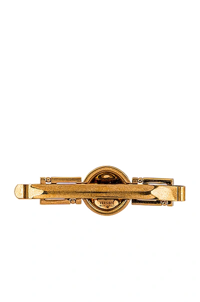 Shop Versace Mixed Hair Clip In Crystal & Gold