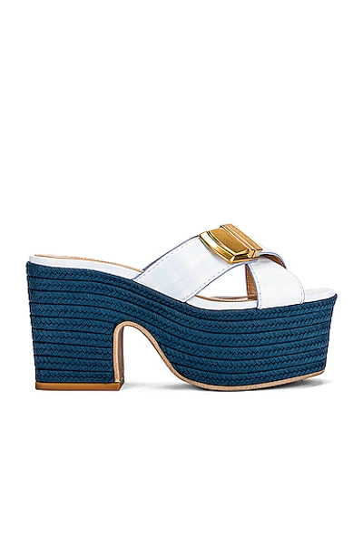 Shop Jacquemus Les Sandales Tatanes In Print Blue Checked