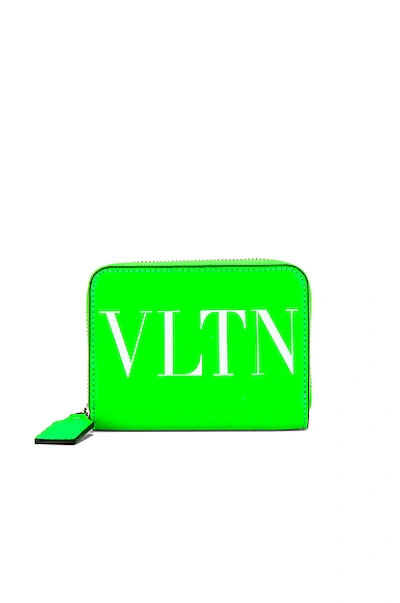 Shop Valentino Vltn Neck Wallet In Green