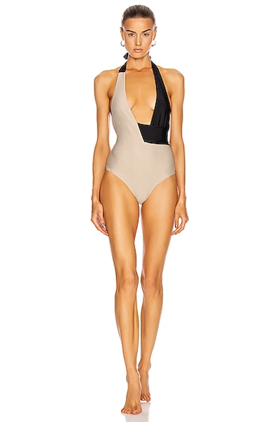 Shop Sébastien Anne Swimsuit In Black & Latte