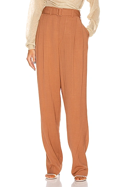 Shop Lemaire Pleated Pant In Copper