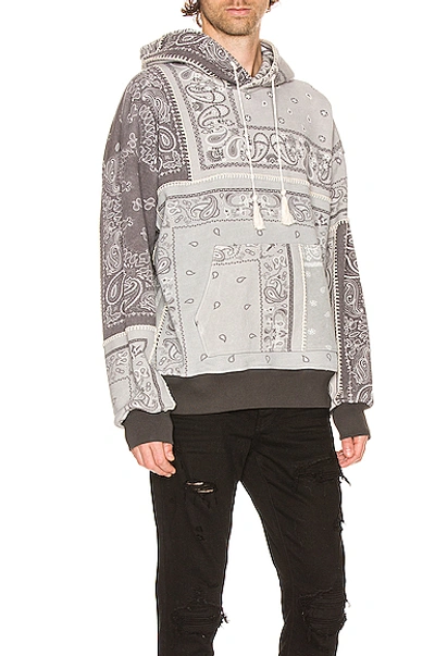 Shop Amiri Oversized Bandana Reconstructed Hoodie In Black