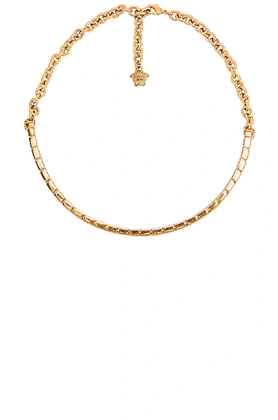Shop Versace Simple Choker In Gold