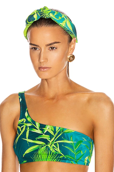 Shop Versace Palm Headband In Green