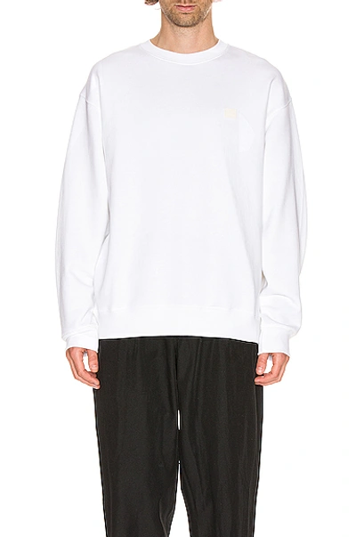 Shop Acne Studios Forba Face Sweatshirt In Optic White