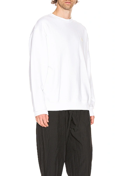 Shop Acne Studios Forba Face Sweatshirt In Optic White