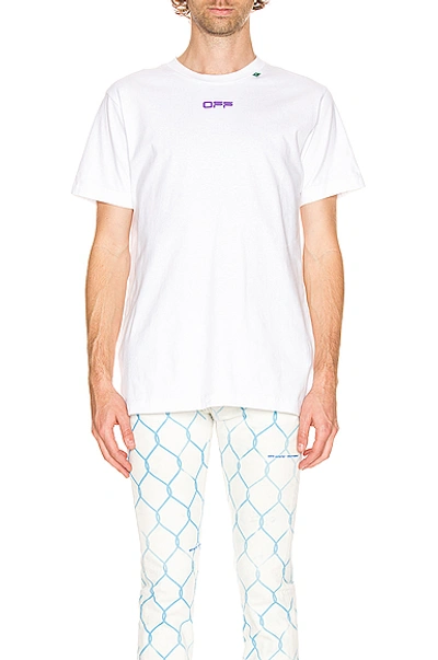 Shop Off-white Pencil Kiss Short Sleeve Tee In White & Multi