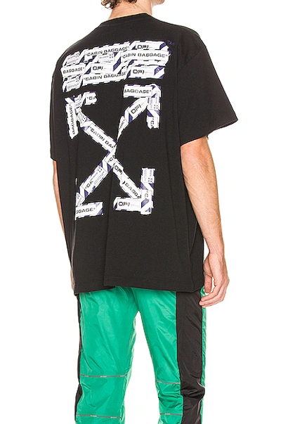 Shop Off-white Airport Tape Short Sleeve Tee In Black & Multi