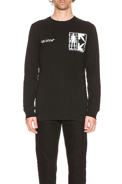 Shop Off-white Half Arrow Man Long Sleeve Tee In Black & White