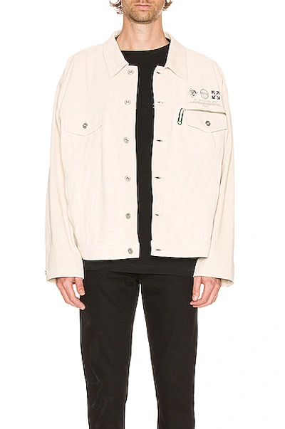 Shop Off-white Taft Point Leather Jacket In Sand & Black