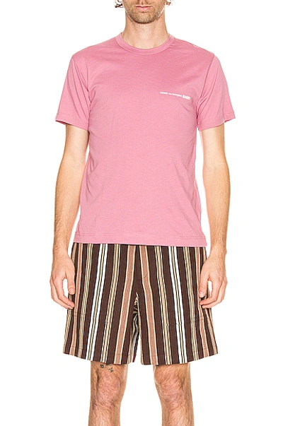 Shop Comme Des Garçons Shirt Logo Tee In Pink