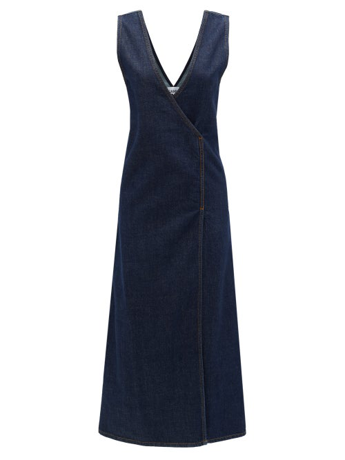 dark denim midi dress