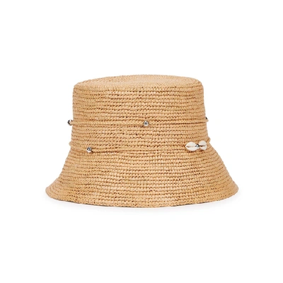 Shop Sensi Studio Lampshade Straw Panama Hat In Beige