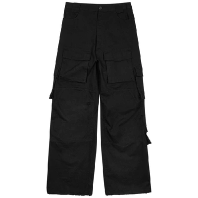 Shop Balenciaga Black Cotton Cargo Trousers