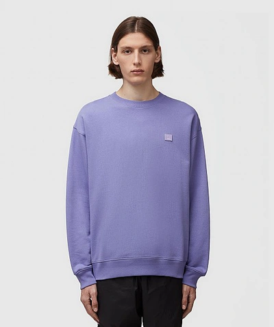 Shop Acne Studios Forba Face Sweatshirt In Lilac Purple