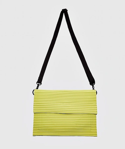 Shop Issey Miyake Small Pleats Bag In Lime Green