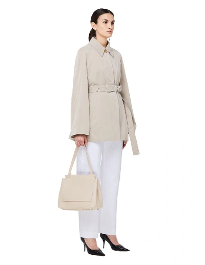 Shop The Row Eggshell Leather Sidekick Two Bag In Neutrals
