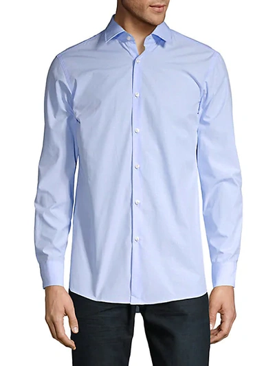 Shop Hugo Boss Mabel Dotted Button Down Shirt In Blue