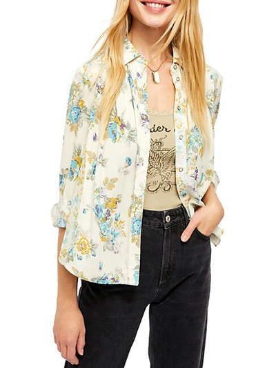Shop Free People Hold On To Me Printed Top In Ivory Combo