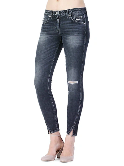 Shop Amo Twist Ripped Skinny Ankle Jeans In Vixen Destructed