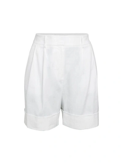 Shop Diane Von Furstenberg Shiana Linen-blend Shorts In White