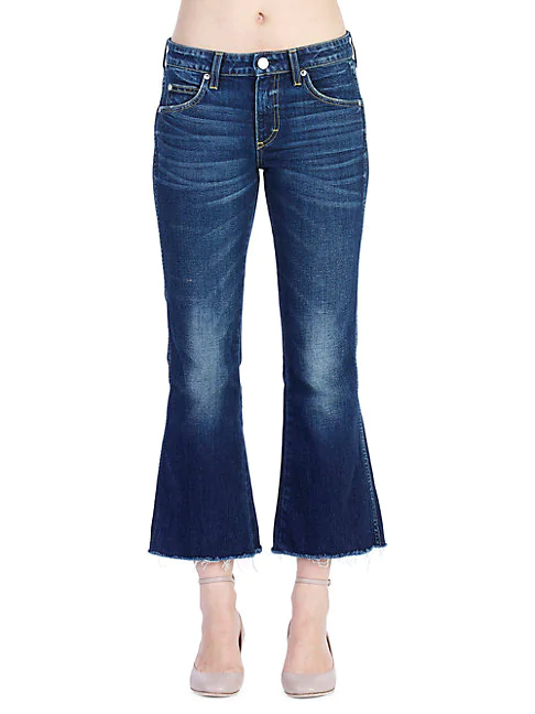 cropped kick flare jeans