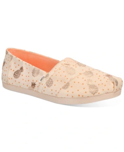Shop Toms Women's Printed Alpargata Flats Women's Shoes In Pink Pineapple