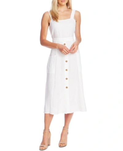 Shop Vince Camuto Linen A-line Dress In Ultra White
