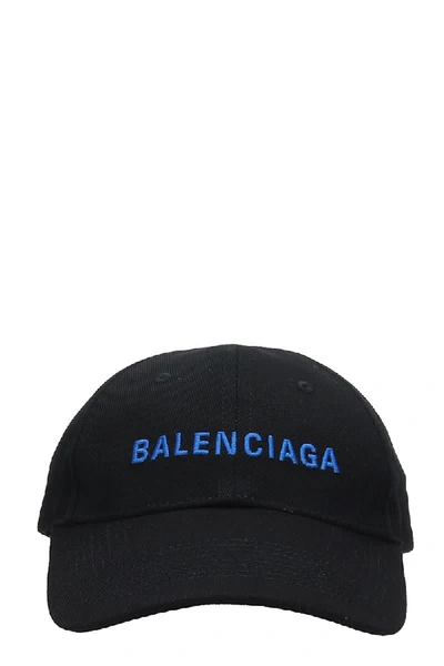 Shop Balenciaga Hats In Black Cotton