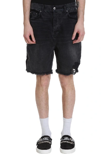 Shop Amiri Shorts In Black Denim