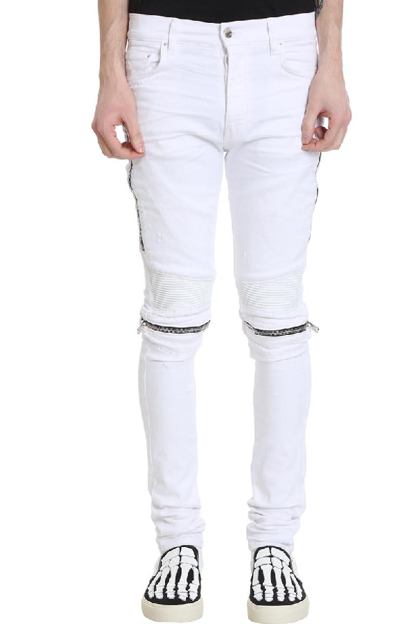 white amiri jeans