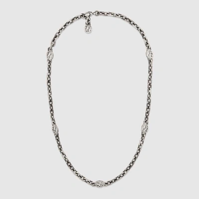 Shop Gucci Silver Necklace With Interlocking G In Undefined