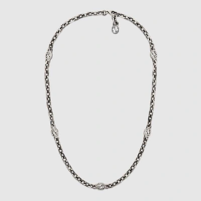 Shop Gucci Silver Necklace With Interlocking G In Undefined