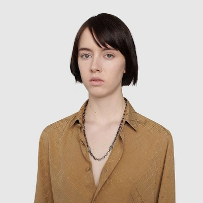 Gucci Sterling Silver Interlocking G Necklace In Undefined