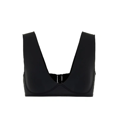 Shop Wolford Cara Triangle Bikini Top In Black