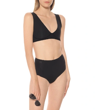 Shop Wolford Cara Triangle Bikini Top In Black