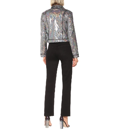 Shop Kirin Embellished Stretch-cotton Jacket In Silver